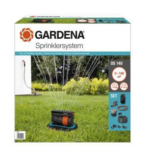 „Gardena“ pilnas rinkinys su išsiskleidžiančiu keturkampiu purkštuvu OS 140